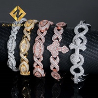 Nuevos Diseños de Pulseras de Moissanita, Plata 925 Chapada en Oro, Pasa el Test de Diamantes, Pulsera de Moissanita para Hombre, Gran Venta