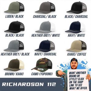 Casquettes Richardson 112 Trucker Design – Vente en Gros, Blanches, 256 Polyester/Coton, Tendance, Extérieur, Voyage, Décontractées, Unisexe - Product Image 5