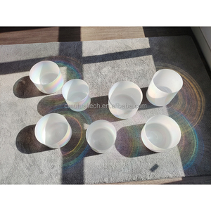 ชามคริสตัลควอตซ์สีขาวใสสวยงาม ชามคริสตัลสีขาวมุกใส สำหรับการบำบัดด้วยเสียง - Product Image 2