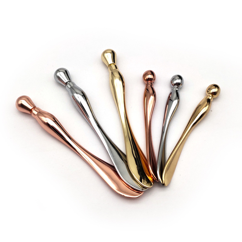 Оптовая продажа маска для глаз мини серебряная ложка золото под заказ шпатель для макияжа против морщин на заказ энергетическая красота бар