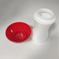 Gobelet lumineux en plastique en forme de champignon avec paille et couvercle