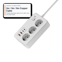 XR-EU-B3U 3 Prizli USB-C PD 20W 2500W Güç Şeridi Uzatma Soketi, Ofis ve Ev için 2m 3m 5m Kablolu