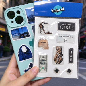 Impresión de pegatinas troqueladas personalizadas, pegatinas 3D con cúpula de resina epoxi para teléfono, pegatinas transparentes UV impermeables con corte suave, venta al por mayor - Product Image 2