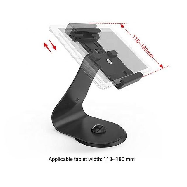 Anti Theft Lockable Adjustable Metal Tablet PC Holder Enclosure Tablet Stand for Desk