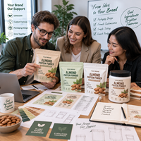 Poudre de protéines d'amande en marque blanche, protéines végétales véganes, emballage personnalisé OEM (sachet, pot, boîte) pour vendeurs et distributeurs e-commerce