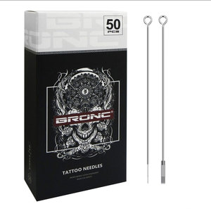 Venta al por mayor original BRONC 50 unids/caja <span class=keywords><strong>RL</strong></span> RS RM M1 Premium tradicional de acero inoxidable agujas de tatuaje largas desechables - Product Image 5