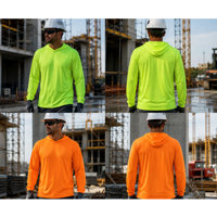 Sudadera con Capucha Fluorescente de Alta Visibilidad, Resistente a los Rayos UV, de Secado Rápido, Transpirable y Reflectante, Camisa de Trabajo de Manga Larga, Logotipo Personalizado, Venta al Por Mayor