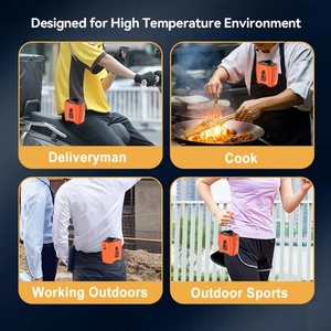 Portable Handheld Waist Fan with 8000mAh Lithium-Ion Battery & LED SOS <b>Light</b> Five-Speed Wind for Outdoor Use - Product Image 4