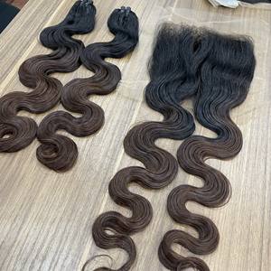 ผมต่อเวียดนามแท้ เกรดพรีเมียม แบบเครื่องจักรเย็บสองชั้น ลอนบอดี้เวฟ พร้อมเชือกผูกผม น้ำหนัก 100 กรัม - Product Image 2