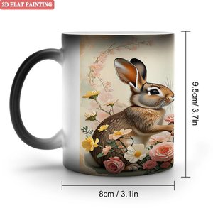 Mug personnalisable créatif, noir givré, 11 oz, sensible à la chaleur, tasse cadeau - Product Image 1