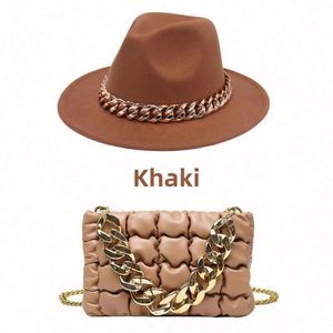 Conjunto de Sombrero Fedora Vintage y Bolso para Mujer, Estilo Casual de Invierno 2022, Ala Ancha, Venta al Por Mayor - Product Image 2