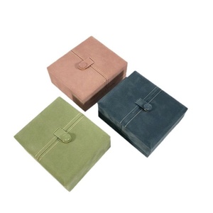 Jewelry <b>Storage</b> Box Rectangular Snap Button Double Open Light Luxury Fashion <b>Ring</b> Necklace Earrings Printed Jewelry Gift Box - Product Image 2