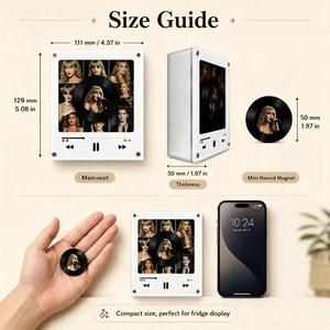 Imán Giratorio Acrílico para Refrigerador con NFC y Luz Nocturna, Reproductor Automático de Música con Arte de Álbumes de BTS para Amantes de <span class=keywords><strong>la</strong></span> Música (9 Canciones) - Product Image 4