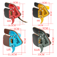 Ameyxgs protège-doigt de tir à l'arc en cuir véritable + aluminium S/M/L/XL pour flèche de tir traditionnelle de chasse à l'arc