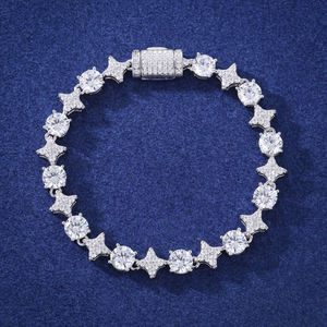 <span class=keywords><strong>Bracciale</strong></span> Tennis a Stella <span class=keywords><strong>in</strong></span> Argento Sterling 925 Placcato <span class=keywords><strong>Oro</strong></span> con Diamanti Moissanite VVS da 6mm 8mm, Gioiello Hip Hop di Lusso da Uomo e <span class=keywords><strong>Donna</strong></span> - Product Image 5