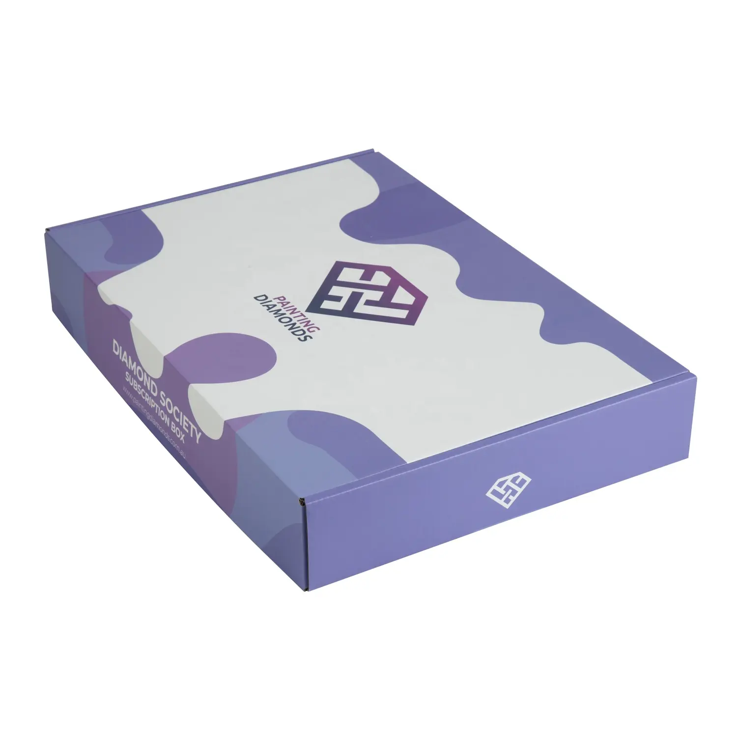 Corrugado púrpura CMYK Impresión logotipo personalizado embalaje cuadrado caja de regalo embalaje caja de correo de papel