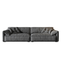 Gran oferta, conjunto de sofá de tela de nobuk italiano con diseño de oreja de elefante a la moda, sofá de plumas acogedor seccional para sala de estar