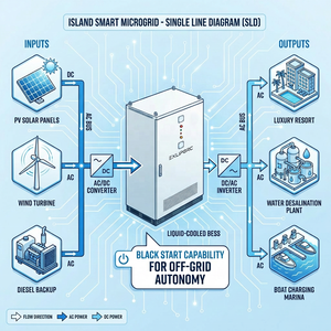 125kW 261kWh BESS Microrete per Isole Resistente alla Nebbia Salina Solare Eolico - Product Image 3