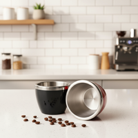 Seau à glace double paroi en acier inoxydable noir et blanc, seau à vin rouge pour bar KTV