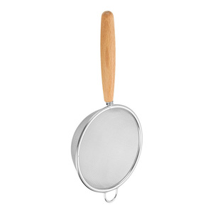 Tamis à matcha en acier inoxydable 304, tamis à lait de soja, outil de pâtisserie, tamis à jus avec manche en bois pour la cuisine - Product Image 1