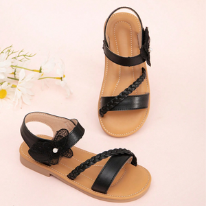 รองเท้าสานไข่มุกแฟชั่นสำหรับสาวๆ สไตล์ใหม่ ฤดูร้อน ใส่สบายแบบสวม เปิดนิ้วเท้า พื้นหนา - Product Image 1