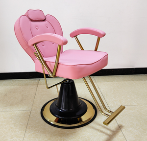 QUMENG Chaise de barbier pivotante inclinable en cuir PU avec rotation à 360 degrés et hauteur réglable, dorée, fabriquée en Chine - Product Image 4