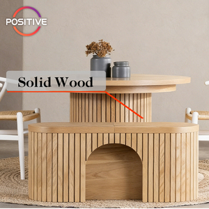 Mesa de Comedor Moderna con Soporte de Metal con Veteado de Madera Vertical, Superficie Plegable, Decoración Minimalista para el Hogar - Product Image 4