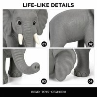 Figurine d'éléphant réaliste en PVC gris 11x4,5x8cm, jouet éducatif sur le thème de la faune sauvage, décoration de bureau pour enfants