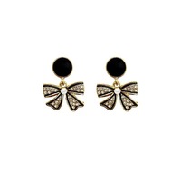 Anting-anting Bunga Mutiara Retro Prancis, Anting-anting Kelopak Cangkang, Anting-anting Jarum Perak, Anting-anting Pita Hitam