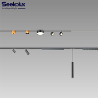 Système d'éclairage sur rail magnétique LED COB moderne et minimaliste en aluminium de 5 mm, dimmable, pour hôtel, maison, bureau, DC 24V encastré