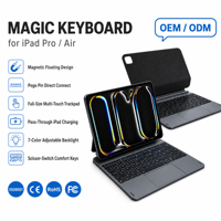 Étui Clavier Magique Personnalisé OEM ODM pour iPad Pro 11 M4 M5, Logo et Disposition Personnalisés, Couleur, Housse de Tablette Professionnelle, Connecteur Direct MK033