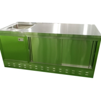 Bon prix Table de préparation de cuisine industrielle en acier inoxydable Armoire de rangement avant ouverte