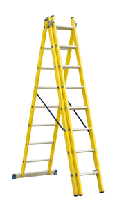 Ventes directes d'usine Échelle durable <span class=keywords><strong>isolée</strong></span> ignifuge combinée pliante rétractable étendue en fibre de verre jaune - Product Image 4