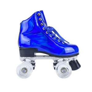 Chaussures de roller quad EACH Luna avec roues transparentes en PU, paillettes, frein et lumières clignotantes pour adultes - Product Image 4