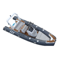 Bateau pneumatique certifié CE RIB-580CCE avec fond en fibre de verre et tissu PVC, yacht de luxe, bateau rapide pour les loisirs