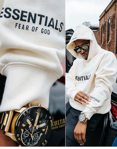 Di Grande Tendenza Felpe da Uomo con <span class=keywords><strong>Cappuccio</strong></span> e Girocollo Essentials Stampa Riflettente Felpe Unisex Pullover Essentials - Product Image 2