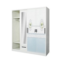 Armoire de peinture en métal Almirah en acier à 4 portes personnalisée Armoire de rangement détachable Penderie peinte Placards pour chambre à coucher Maison