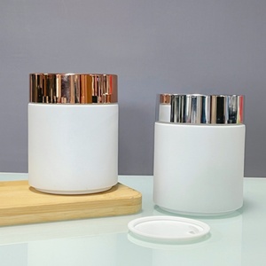 Wholesale 200ml 200 ml Capsule Pill Pot Empty Matte White Glass Cosmetic Jar with Lid for Body Face Cream - Product Image 1