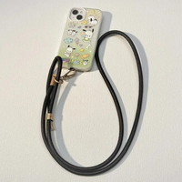 Bandoulière de luxe solide et réglable pour le cou, lanière en cuir PU motif litchi pour iPhone, Samsung et Huawei, universel