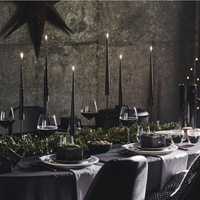 Nappe de Table à ourlet noir à armure toile nappe en Polyester de fête de Banquet de mariage couverture de Table surdimensionnée Rectangle personnalisée