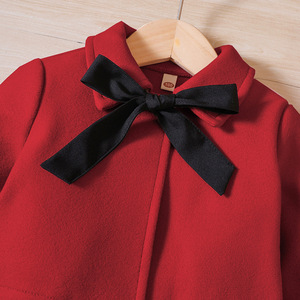 Autumn Winter <strong>Girls</strong> Children O-Neck Polyester/Cotton Long Sleeve Bow <strong>Coat</strong> <strong>Dress</strong> Hat Fashion Suit Princess 3pcs-<strong>set</strong> - Product Image 4
