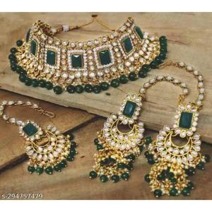 Kundan Ensemble de colliers ras du cou pour femmes Collier pour fête ethnique pour fiançailles de mariage et anniversaire - Product Image 2