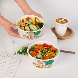 ถ้วยกระดาษอาหารแบบกำหนดเองได้ ขายส่ง หนา สำหรับปิกนิก เกรดอาหาร รีไซเคิลได้ เป็นมิตรกับสิ่งแวดล้อม สำหรับขนมปัง ผลไม้ สลัด อาหารแบบนำกลับบ้าน - Product Image 4