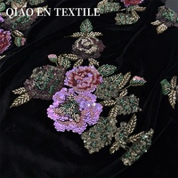 Tissu brocart extensible haut de gamme et résistant, broderie de perles tridimensionnelle, 100% acrylique, résistant à l'abrasion, robes, qipao, danse