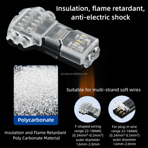 T1 T2 không tước dẫn chiếu sáng kết nối cáp 2-pin mùa xuân nhanh chóng mối nối dây điện khối thiết bị đầu cuối pluggable thiết bị đầu cuối - Product Image 3
