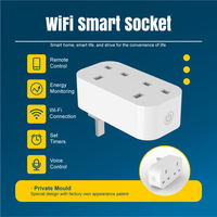 Enchufe Inteligente Wifi 103UK de 13A con Medición de Energía, Estándar Británico, Control Remoto, Compatible con Tuya y Alexa, Enchufe de Pared Multi-Puerto