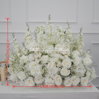 DKB Meilleures ventes : Chemin de fleurs artificielles en soie blanche (roses, delphiniums, orchidées) écologiques pour allée de mariage, remise de diplôme, Pâques