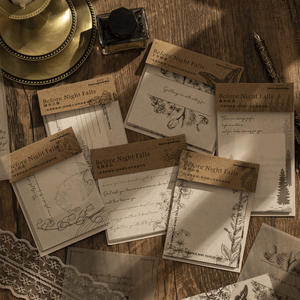 Papel de Material Retro de la serie de caídas nocturnas, Material decorativo para diario, negro <span class=keywords><strong>y</strong></span> blanco, 20 hojas - Product Image 2