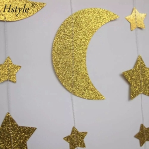 Guirlande de lune et d'étoiles scintillantes dorées de 10 pieds/3 mètres, fête d'<span class=keywords><strong>anniversaire</strong></span> pour enfants, chambre d'enfant, décorations de l'Aïd Moubarak, Ramadan, SD663 - Product Image 2