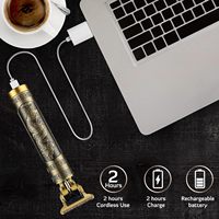Cortadora de pelo eléctrica recargable a prueba de agua para hombres, herramientas de corte de pelo inalámbricas USB Vintage T9, cortadora de pelo profesional dorada, 5 uds.